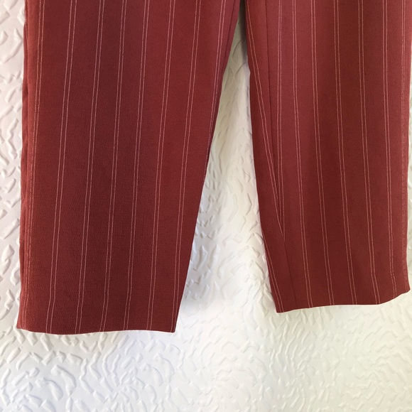 Aritzia Wilfred Red Tie-Front Pant Pinstripe High-waisted Dress Trouser Pant - Picture 7 of 14